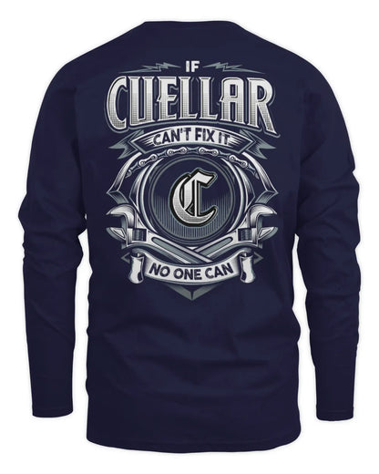 CUELLAR AP81-K4-626 - Personalized Ahmed Quote Apparel “If Ahmed Can't Fix It, No One Can” - Men's Long Sleeved T-Shirt - Navy