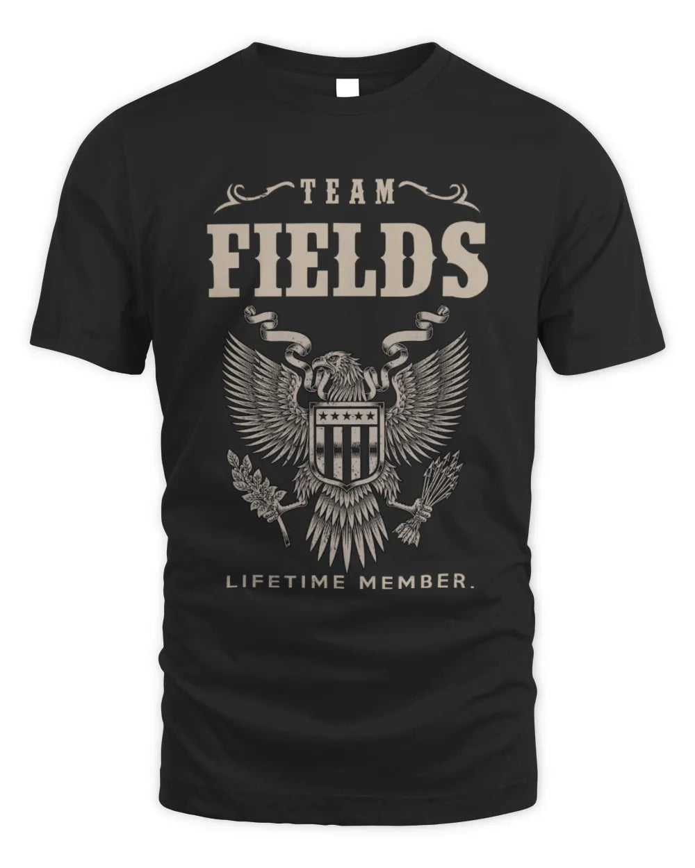FIELDS TP06-K82 – Personalized Classic Style Apparel “Team NAME Lifetime Member” - Unisex Standard T-Shirt - Black