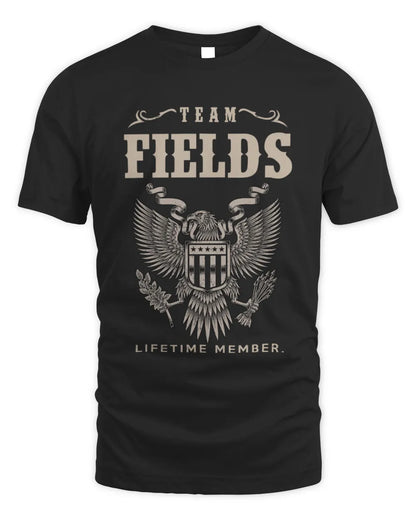 FIELDS TP06-K82 – Personalized Classic Style Apparel “Team NAME Lifetime Member” - Unisex Standard T-Shirt - Black