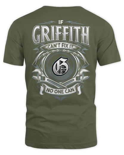 GRIFFITH AP81-K4-626 - Personalized Ahmed Quote Apparel “If Ahmed Can't Fix It, No One Can” - Unisex Standard T-Shirt - Military Green
