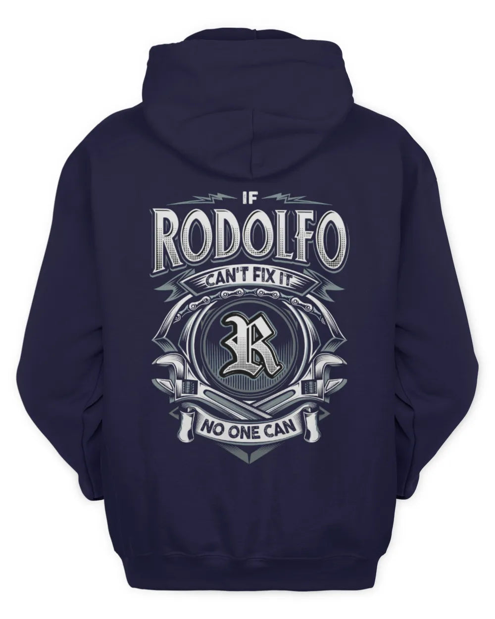 RODOLFO AP81-K4-626 - Personalized Ahmed Quote Apparel “If Ahmed Can't Fix It, No One Can” - Unisex Hoodie - Navy