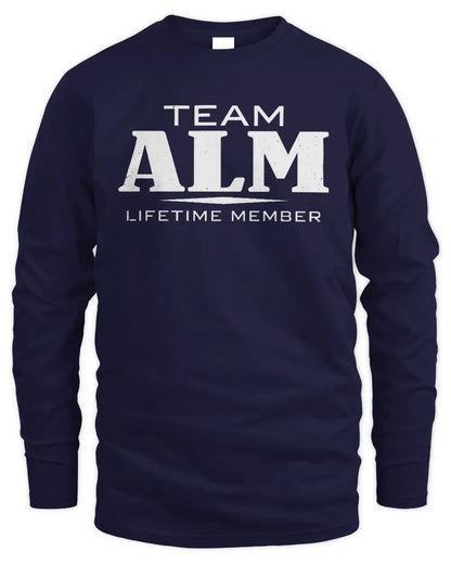 ALM BL62-K4-128 - Personalized “Team NAME Lifetime Member” - Men's Long Sleeved T-Shirt - Navy