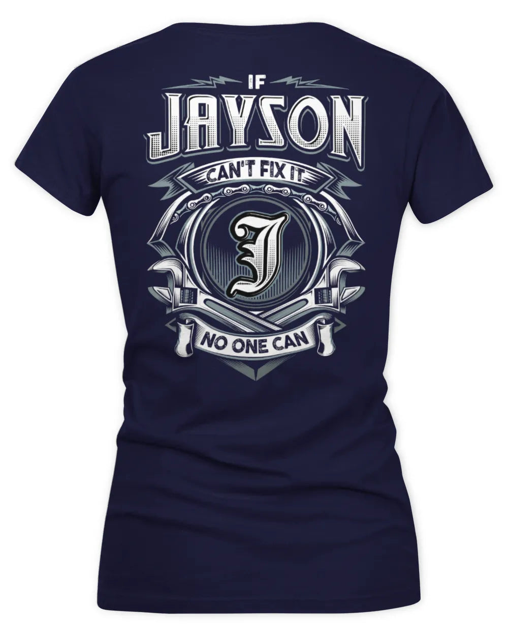 JAYSON AP81-K4-626 - Personalized Ahmed Quote Apparel “If Ahmed Can't Fix It, No One Can” - Women's V-Neck T-Shirt - Navy