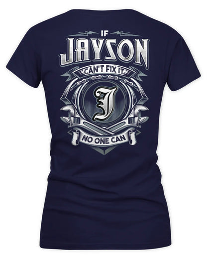 JAYSON AP81-K4-626 - Personalized Ahmed Quote Apparel “If Ahmed Can't Fix It, No One Can” - Women's V-Neck T-Shirt - Navy
