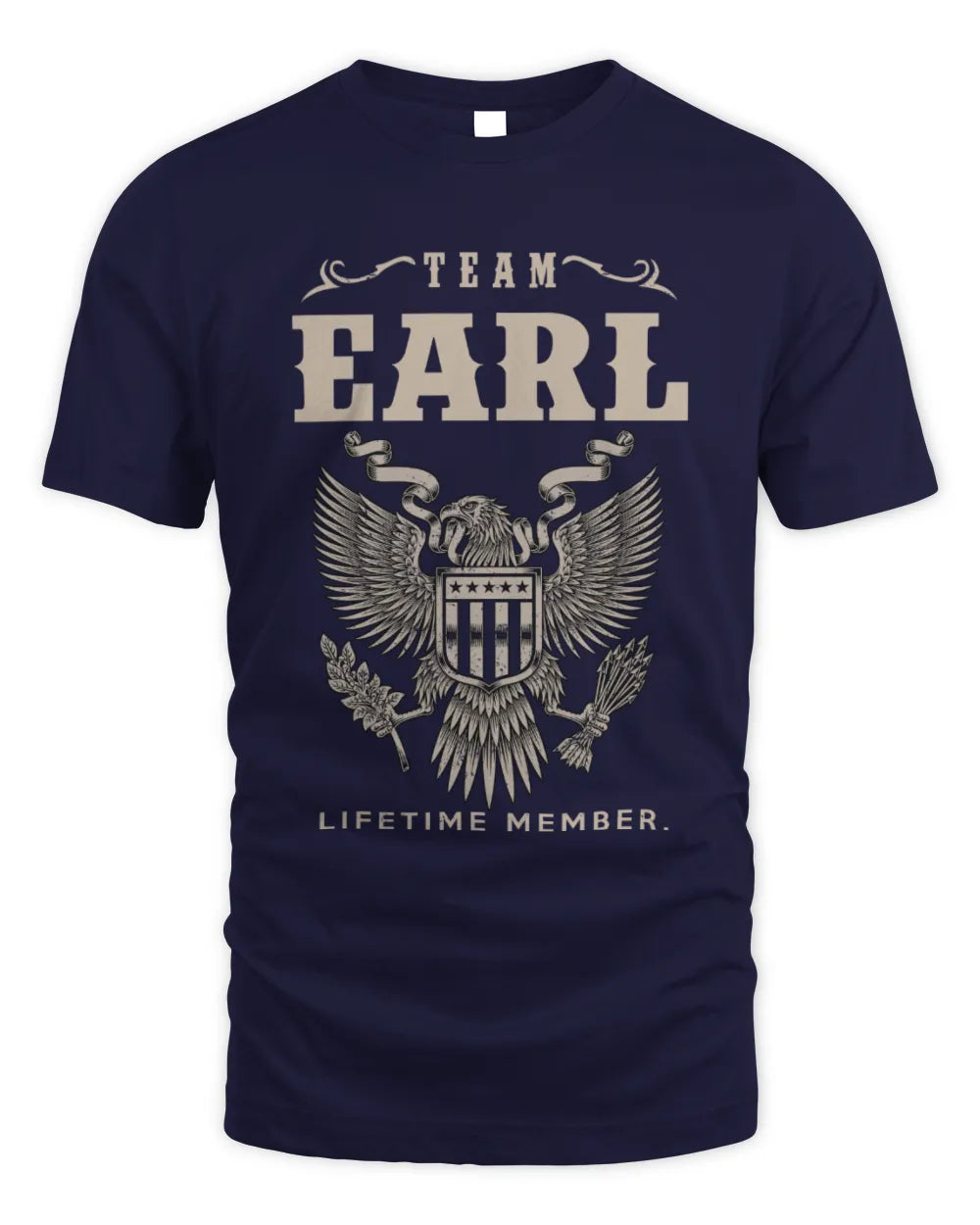 EARL TP06-K82 – Personalized Classic Style Apparel “Team NAME Lifetime Member” - Unisex Standard T-Shirt - Navy