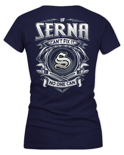 SERNA AP81-K4-626 - Personalized Ahmed Quote Apparel “If Ahmed Can't Fix It, No One Can” - Women's V-Neck T-Shirt - Navy