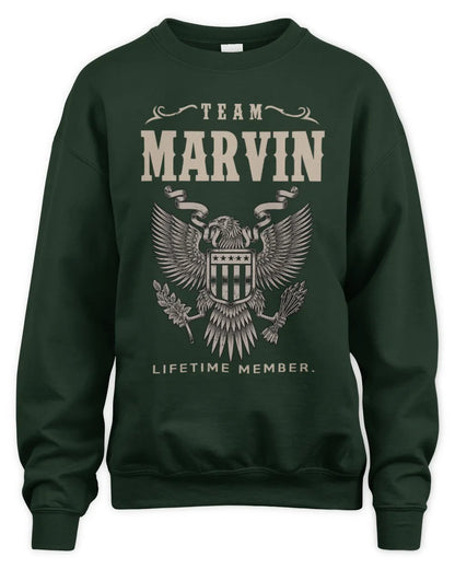 MARVIN TP06-K82 – Personalized Classic Style Apparel “Team NAME Lifetime Member” - Unisex Sweatshirt - Forest Green