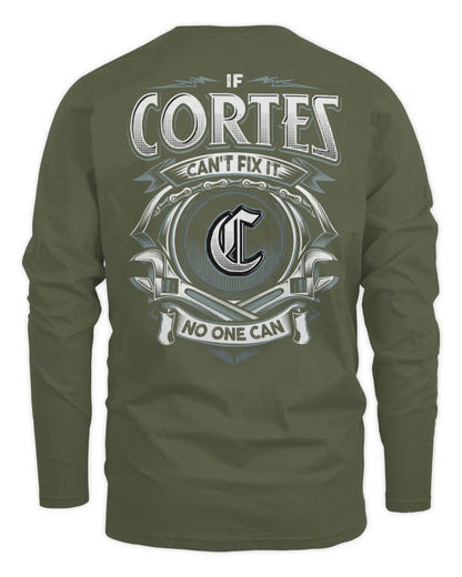 CORTES AP81-K4-626 - Personalized Ahmed Quote Apparel “If Ahmed Can't Fix It, No One Can” - Men's Long Sleeved T-Shirt - Military Green
