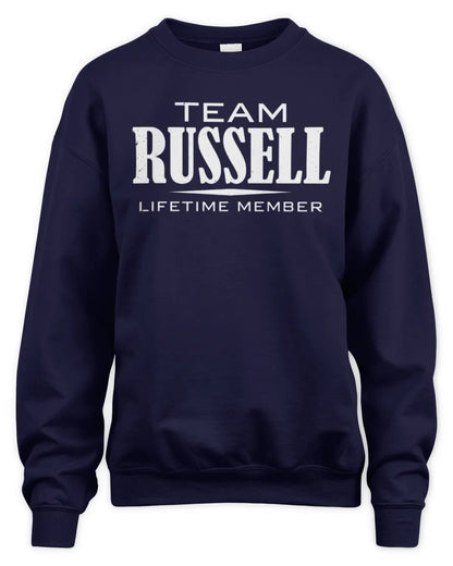 RUSSELL BL62-K4-128 - Personalized “Team NAME Lifetime Member” - Unisex Sweatshirt - Navy