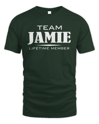 JAMIE BL62-K4-128 - Personalized “Team NAME Lifetime Member” - Unisex Standard T-Shirt - Forest Green