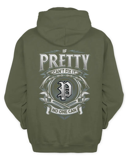 PRETTY AP81-K4-626 - Personalized Ahmed Quote Apparel “If Ahmed Can't Fix It, No One Can” - Unisex Hoodie - Military Green