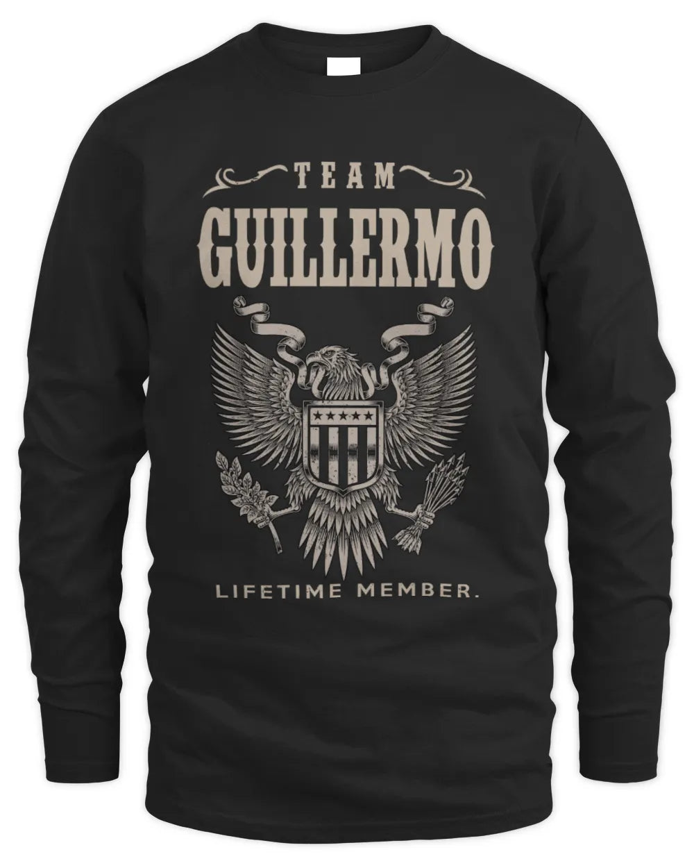 GUILLERMO TP06-K82 – Personalized Classic Style Apparel “Team NAME Lifetime Member” - Men's Long Sleeved T-Shirt - Black