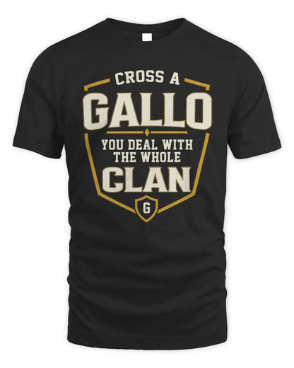 GALLO NT1-K008 Cross A/An NAME, You Deal With the Whole Clan | Personalized Vintage T-Shirt - Unisex Standard T-Shirt - Black