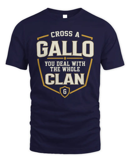 GALLO NT1-K008 Cross A/An NAME, You Deal With the Whole Clan | Personalized Vintage T-Shirt - Unisex Standard T-Shirt - Navy