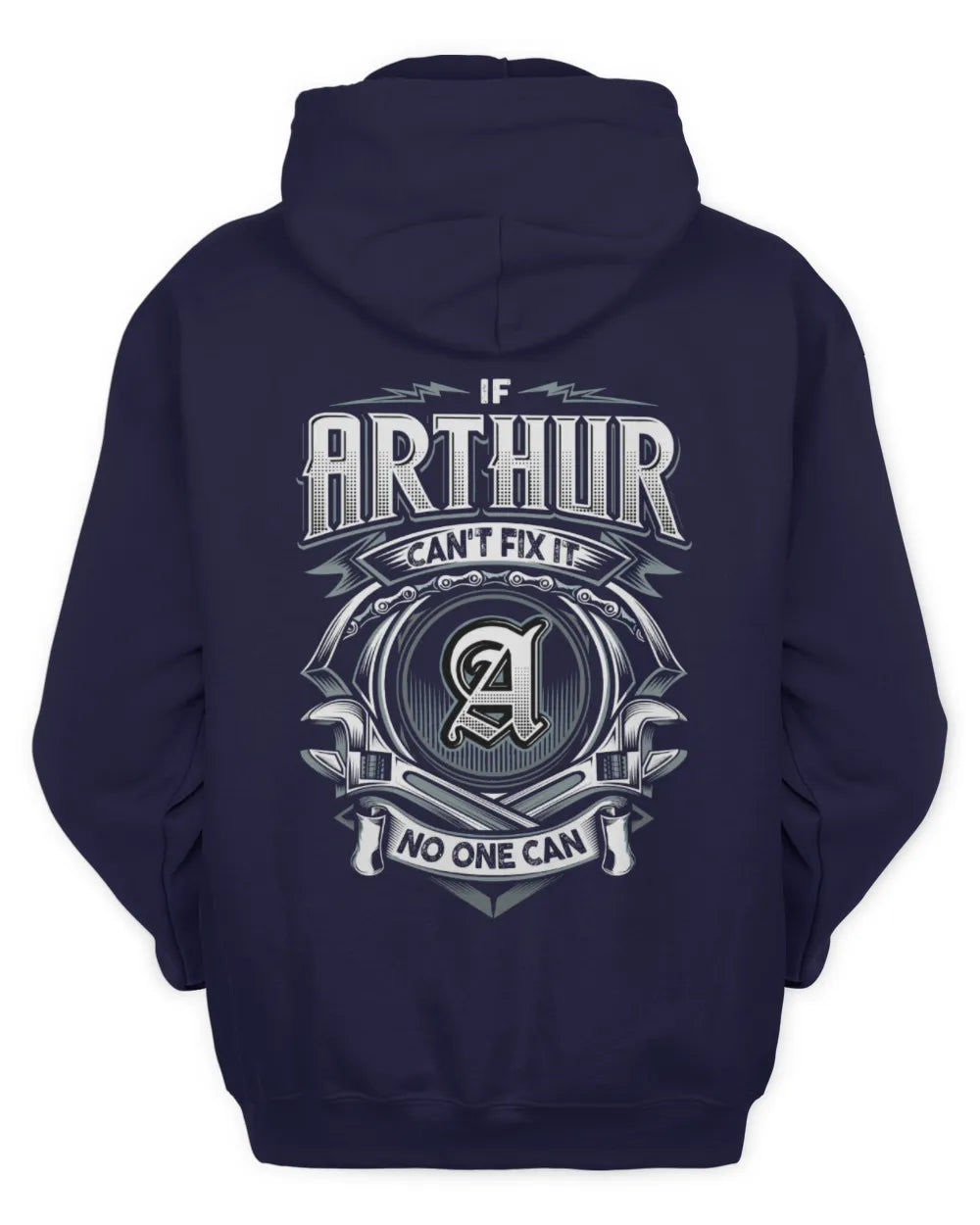ARTHUR AP81-K4-626 - Personalized Ahmed Quote Apparel “If Ahmed Can't Fix It, No One Can” - Unisex Hoodie - Navy