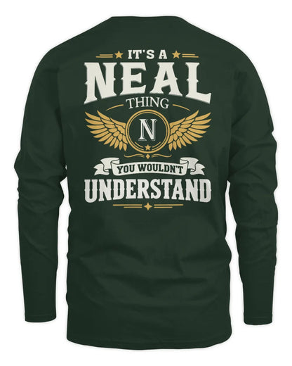 NEAL KT06-M008 It’s a [NAME] Thing – You Wouldn’t Understand | Personalized Vintage T-Shirt - Men's Long Sleeved T-Shirt - Forest Green