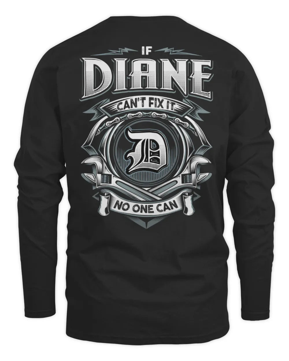 DIANE AP81-K4-626 - Personalized Ahmed Quote Apparel “If Ahmed Can't Fix It, No One Can” - Men's Long Sleeved T-Shirt - Black
