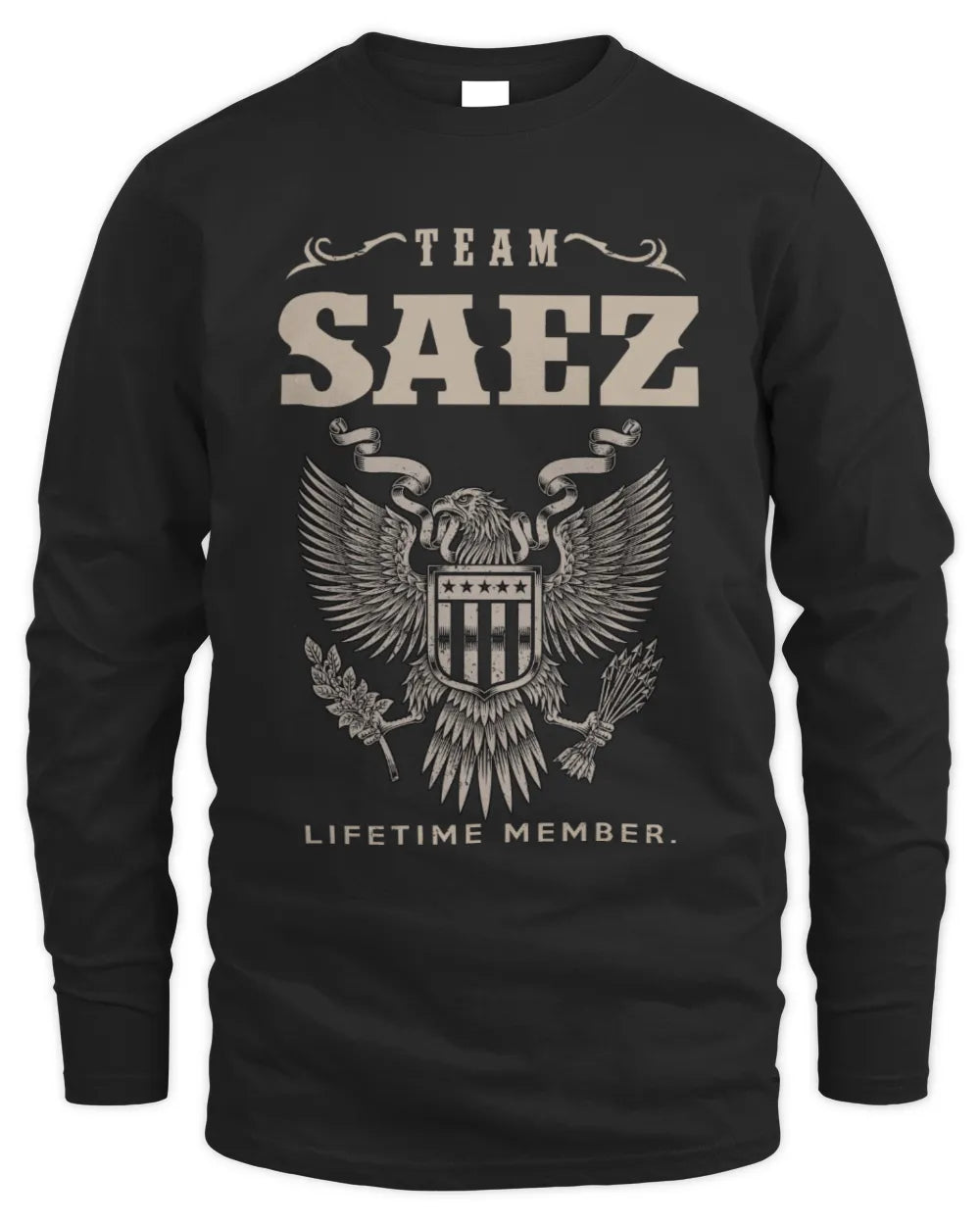 SAEZ TP06-K82 – Personalized Classic Style Apparel “Team NAME Lifetime Member” - Men's Long Sleeved T-Shirt - Black