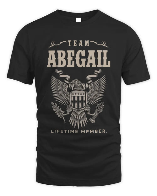 ABEGAIL TP06-K82 – Personalized Classic Style Apparel “Team NAME Lifetime Member” - Unisex Standard T-Shirt - Black