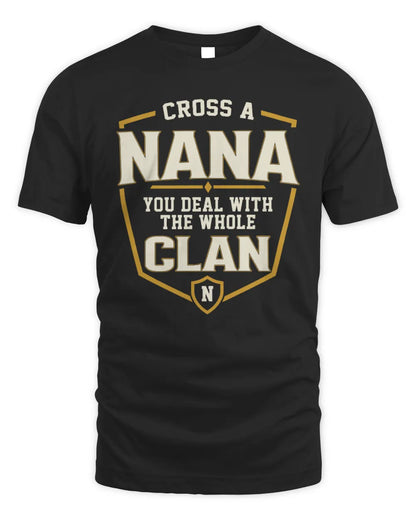 NANA NT1-K008 Cross A/An NAME, You Deal With the Whole Clan | Personalized Vintage T-Shirt - Unisex Standard T-Shirt - Black
