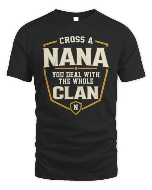 NANA NT1-K008 Cross A/An NAME, You Deal With the Whole Clan | Personalized Vintage T-Shirt - Unisex Standard T-Shirt - Black