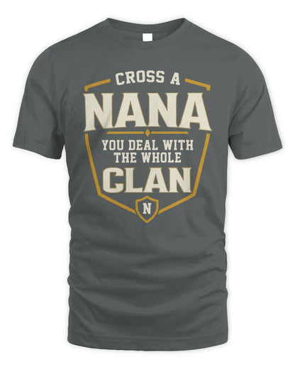 NANA NT1-K008 Cross A/An NAME, You Deal With the Whole Clan | Personalized Vintage T-Shirt - Unisex Standard T-Shirt - Charcoal