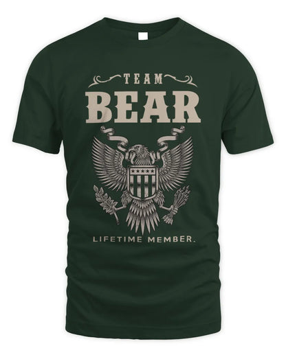 BEAR TP06-K82 – Personalized Classic Style Apparel “Team NAME Lifetime Member” - Unisex Standard T-Shirt - Forest Green