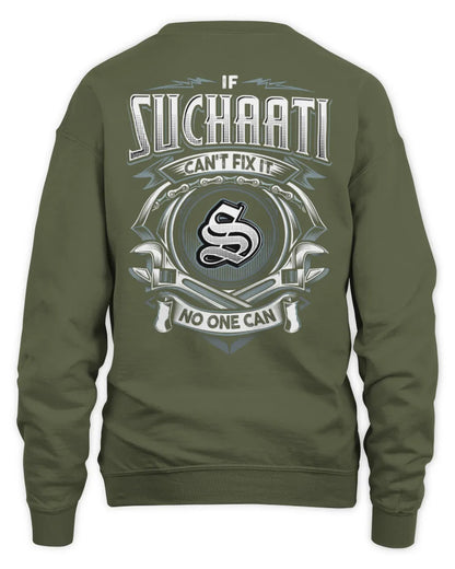SUCHAATI AP81-K4-626 - Personalized Ahmed Quote Apparel “If Ahmed Can't Fix It, No One Can” - Unisex Sweatshirt - Military Green