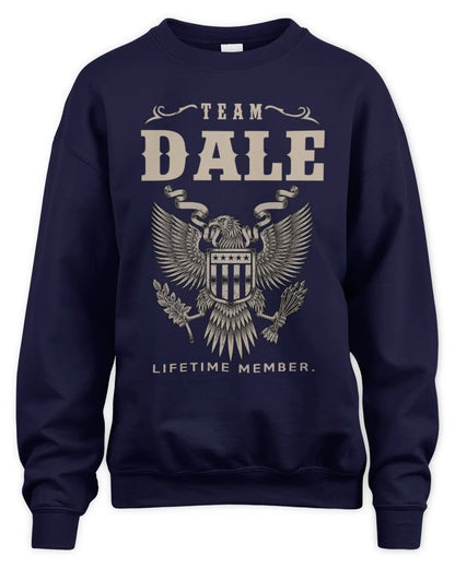 DALE TP06-K82 – Personalized Classic Style Apparel “Team NAME Lifetime Member” - Unisex Sweatshirt - Navy