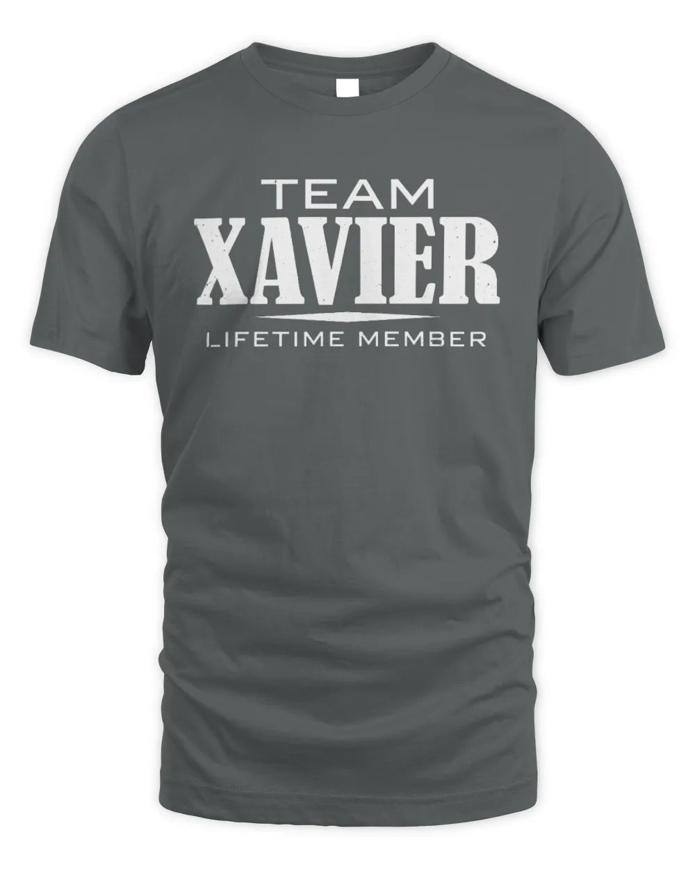 XAVIER BL62-K4-128 - Personalized “Team NAME Lifetime Member” - Unisex Standard T-Shirt - Charcoal
