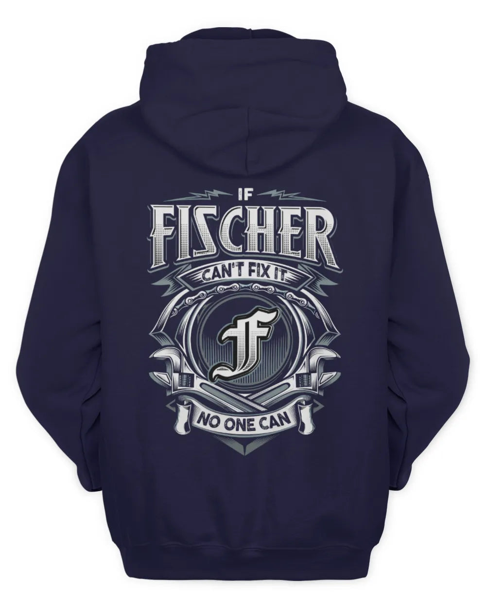FISCHER AP81-K4-626 - Personalized Ahmed Quote Apparel “If Ahmed Can't Fix It, No One Can” - Unisex Hoodie - Navy
