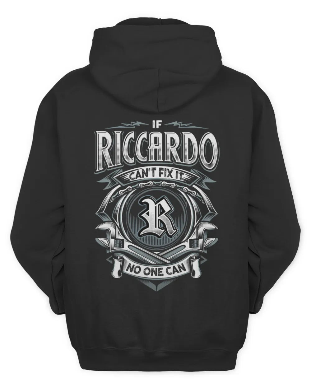 RICCARDO AP81-K4-626 - Personalized Ahmed Quote Apparel “If Ahmed Can't Fix It, No One Can” - Unisex Hoodie - Black