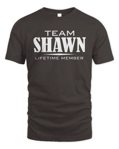 SHAWN BL62-K4-128 - Personalized “Team NAME Lifetime Member” - Unisex Standard T-Shirt - Dark Chocolate