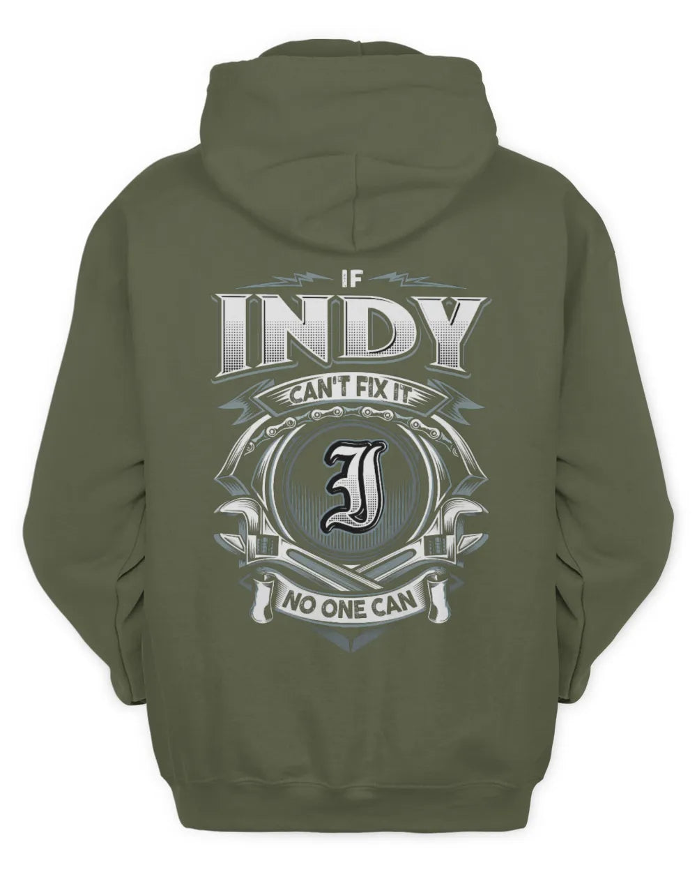 INDY AP81-K4-626 - Personalized Ahmed Quote Apparel “If Ahmed Can't Fix It, No One Can” - Unisex Hoodie - Military Green