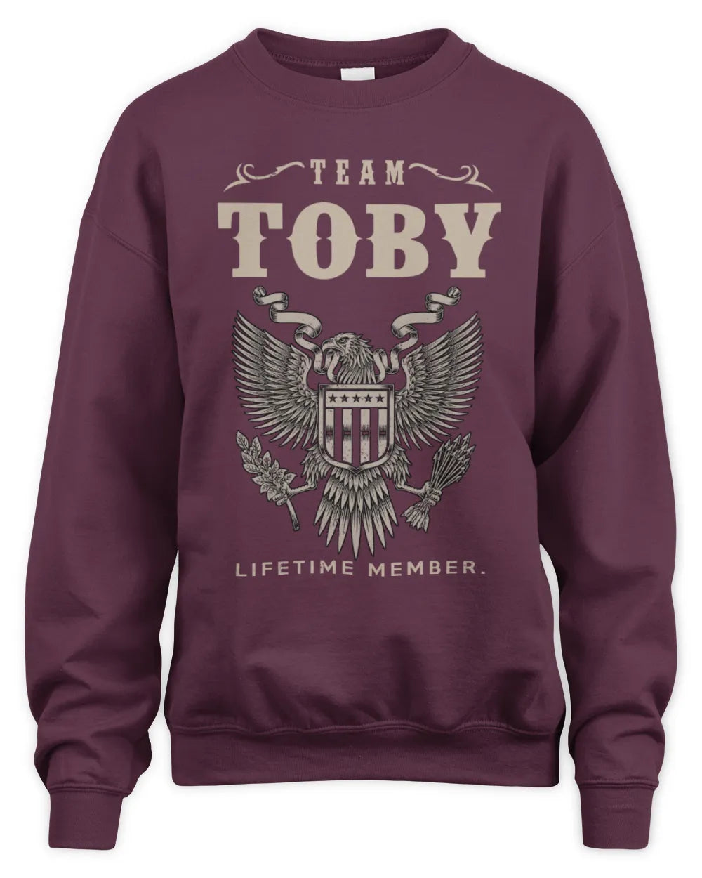 TOBY TP06-K82 – Personalized Classic Style Apparel “Team NAME Lifetime Member” - Unisex Sweatshirt - Maroon