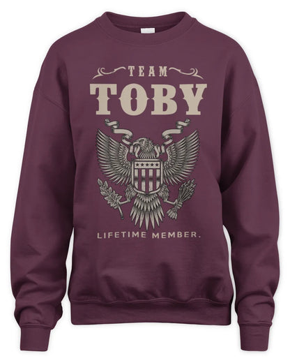 TOBY TP06-K82 – Personalized Classic Style Apparel “Team NAME Lifetime Member” - Unisex Sweatshirt - Maroon