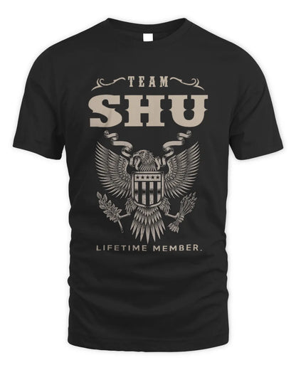 SHU TP06-K82 – Personalized Classic Style Apparel “Team NAME Lifetime Member” - Unisex Standard T-Shirt - Black