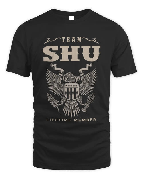 SHU TP06-K82 – Personalized Classic Style Apparel “Team NAME Lifetime Member” - Unisex Standard T-Shirt - Black