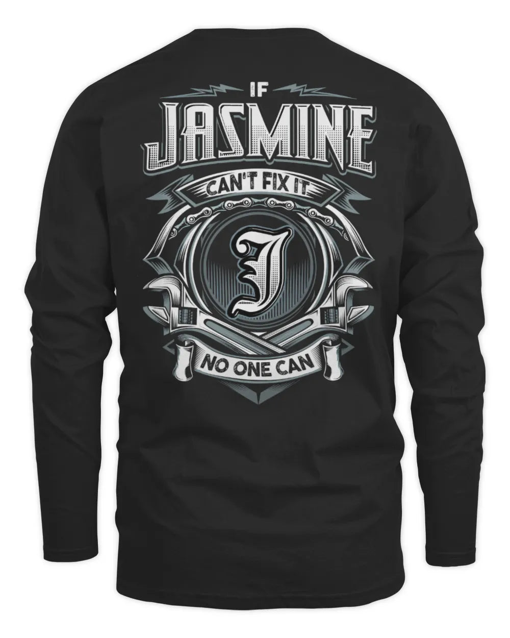 JASMINE AP81-K4-626 - Personalized Ahmed Quote Apparel “If Ahmed Can't Fix It, No One Can” - Men's Long Sleeved T-Shirt - Black