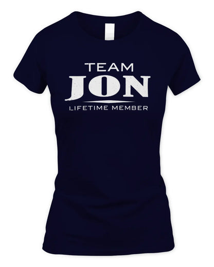 JON BL62-K4-128 - Personalized “Team NAME Lifetime Member” - Women's Standard T-Shirt - Navy