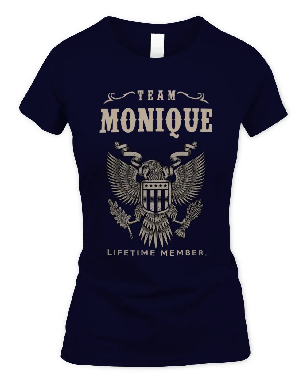 MONIQUE TP06-K82 – Personalized Classic Style Apparel “Team NAME Lifetime Member” - Women's Standard T-Shirt - Navy