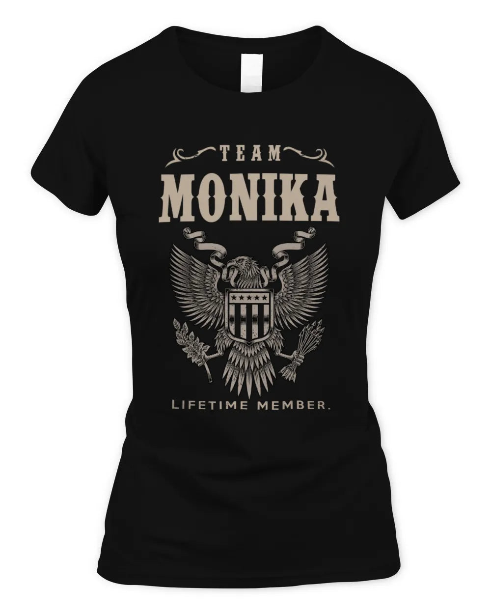 MONIKA TP06-K82 – Personalized Classic Style Apparel “Team NAME Lifetime Member” - Women's Standard T-Shirt - Black
