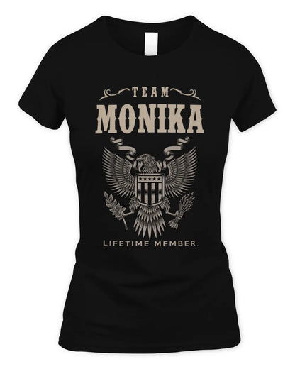 MONIKA TP06-K82 – Personalized Classic Style Apparel “Team NAME Lifetime Member” - Women's Standard T-Shirt - Black