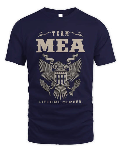 MEA TP06-K82 – Personalized Classic Style Apparel “Team NAME Lifetime Member” - Unisex Standard T-Shirt - Navy