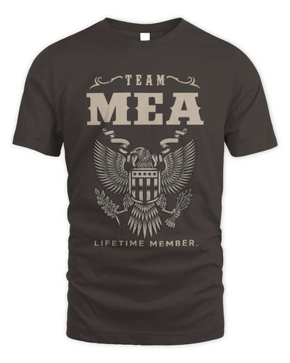 MEA TP06-K82 – Personalized Classic Style Apparel “Team NAME Lifetime Member” - Unisex Standard T-Shirt - Dark Chocolate