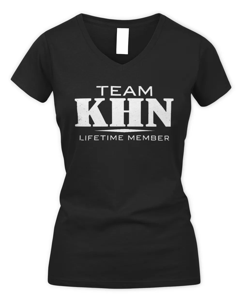 KHN BL62-K4-128 - Personalized “Team NAME Lifetime Member” - Women's V-Neck T-Shirt - Black