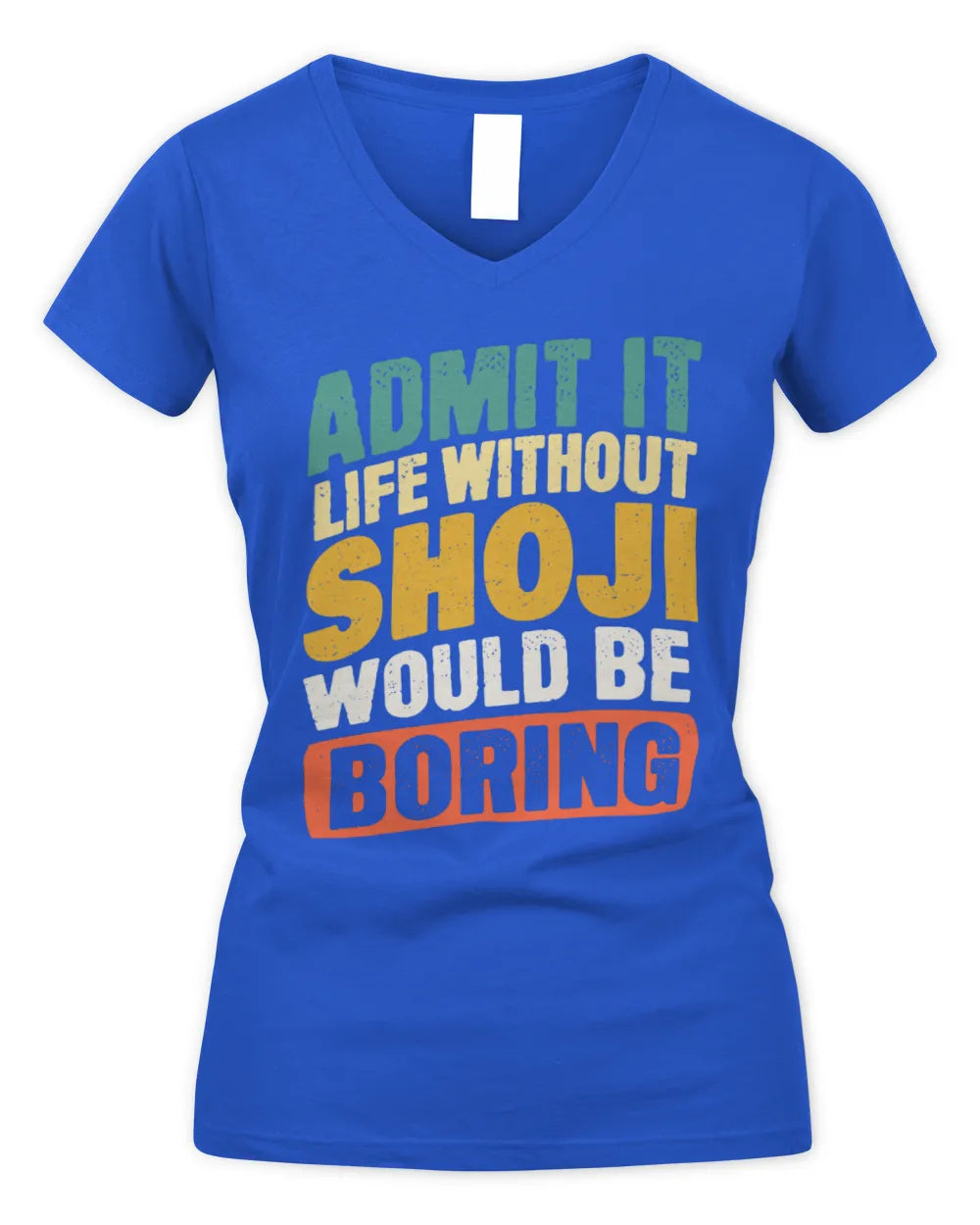SHOJI TP88-K4-229
Personalized Funny Quote Apparel “Life Without NAME Would Be Boring” - Women's V-Neck T-Shirt - Royal