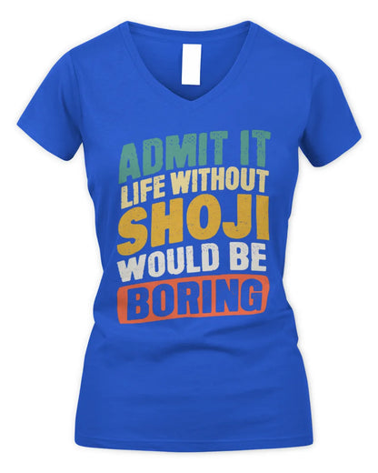 SHOJI TP88-K4-229
Personalized Funny Quote Apparel “Life Without NAME Would Be Boring” - Women's V-Neck T-Shirt - Royal