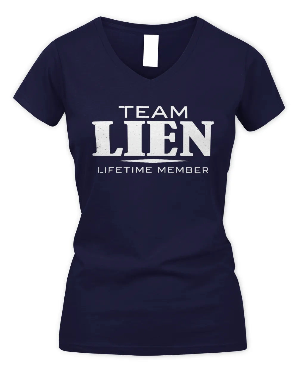 LIEN BL62-K4-128 - Personalized “Team AARON Lifetime Member” - Women's V-Neck T-Shirt - Navy