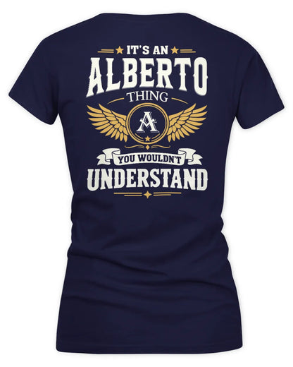 ALBERTO KT06-M008 It’s a [NAME] Thing – You Wouldn’t Understand | Personalized Vintage T-Shirt - Women's V-Neck T-Shirt - Navy